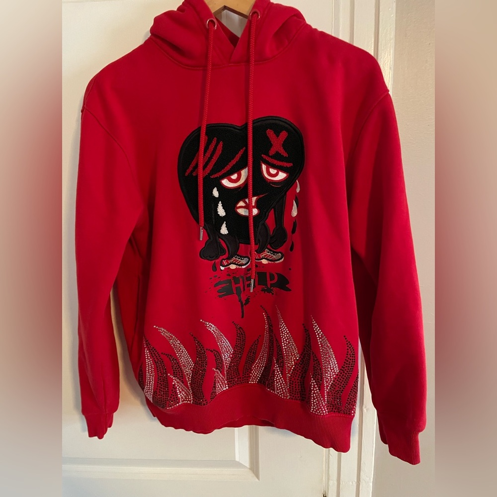 Red focus help men’s red Hoodie